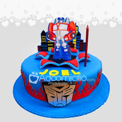 Torta Transformers Cumpleaños Niño a Domicilio Cali Para 15 Personas Pedido Con Anticipación De 4 Días  