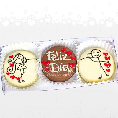 Alfajores a domicilio en medellin Alfajores x 3 Unidades Te Quiero, Te Amo, Feliz Aniversario, Feliz dia, Me Encantas o Te Adoro Pedido Con 1 Dia De A