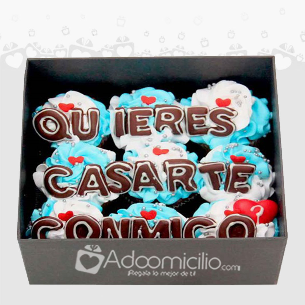 Regalos amor y amistad Medellín Cupcakes x 9 Unds Quieres casarte conmigo Pedido Con Dos Días De Anticipación