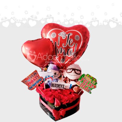 Regalo Para San Valentin Rosas en Corazón A Domicilio En Cali Arreglo Floral Con Peluches de Up