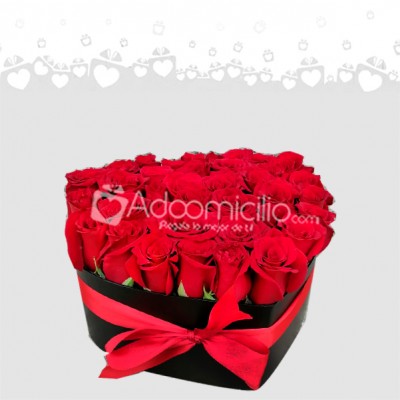 Caja De Rosas En Corazón x 30 Amor Lindo Regalos Para Amor Y Amistad A Domicilio En Cali