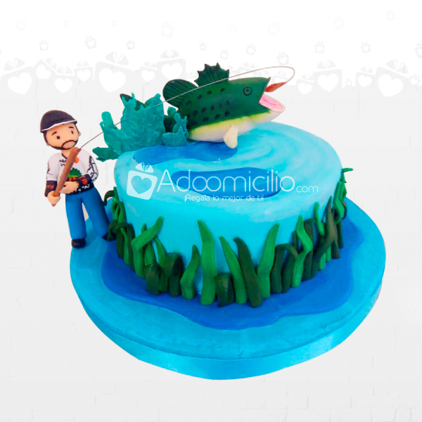 Pastel Pescador Personalizado Torta Media Libra A Domicilio En Pereira Pedido Con Un Dia De Anticipación