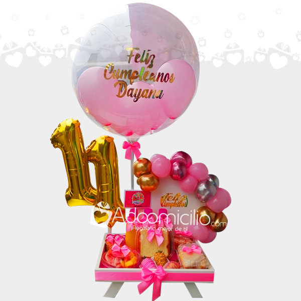 Regalos para Niñas Desayuno Sorpresa con Globos de Números a Domicilio en Villavicencio Pedido con un dia de Anticipado