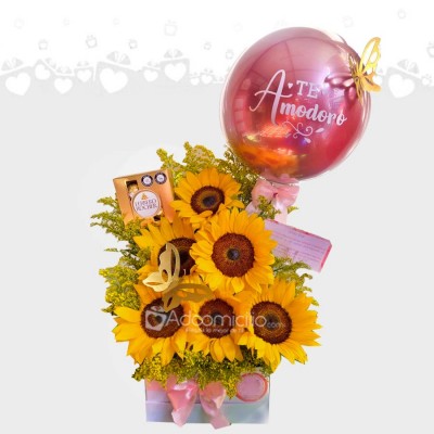 Regalo Con Girasoles Para Amor Y Amistad A Domicilio En Cali 