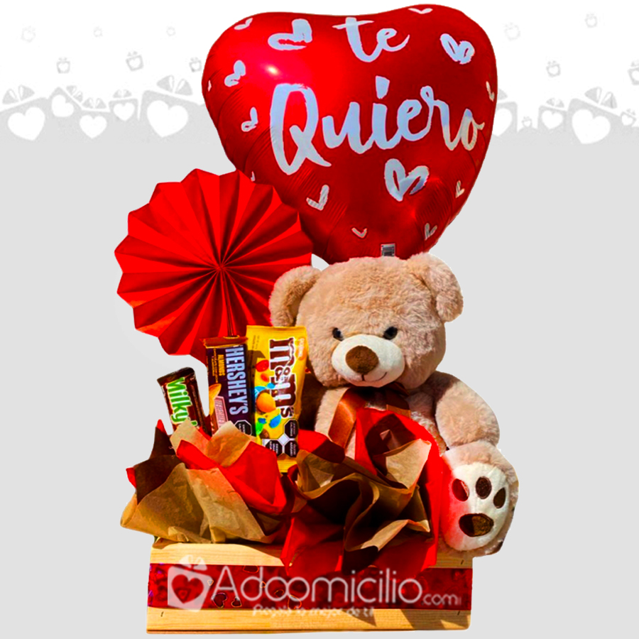 Ancheta Dulce Con Peluche San Valentín a Domicilio Bogotá Pedido Con Un Dia De Anticipación 